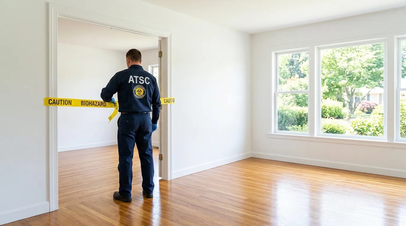 Certified biohazard cleanup crew performing Trauma Scene Cleanup in Paris